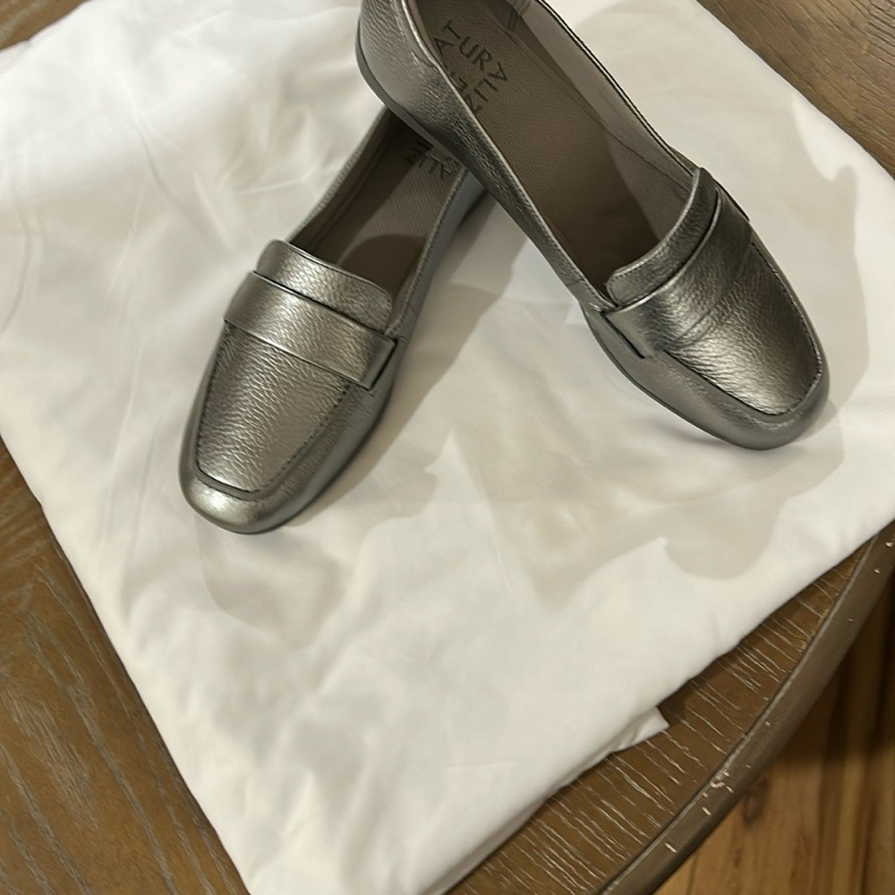 Stylish Silver Loafers   Cushion insole. In good condition. Only worn once.